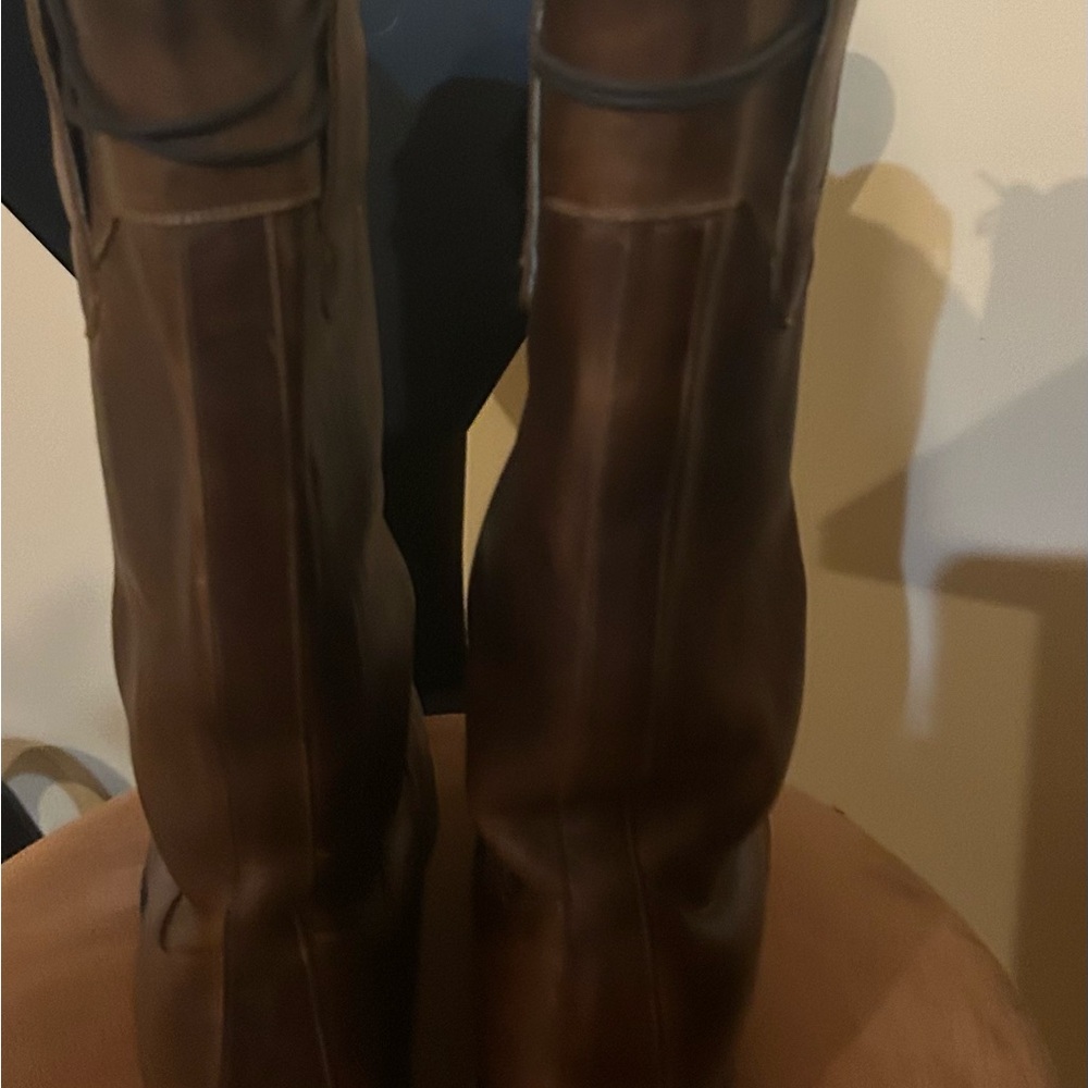 Handmade  Brown Leather ladies  Boots 10.5 - Picture 6 of 8